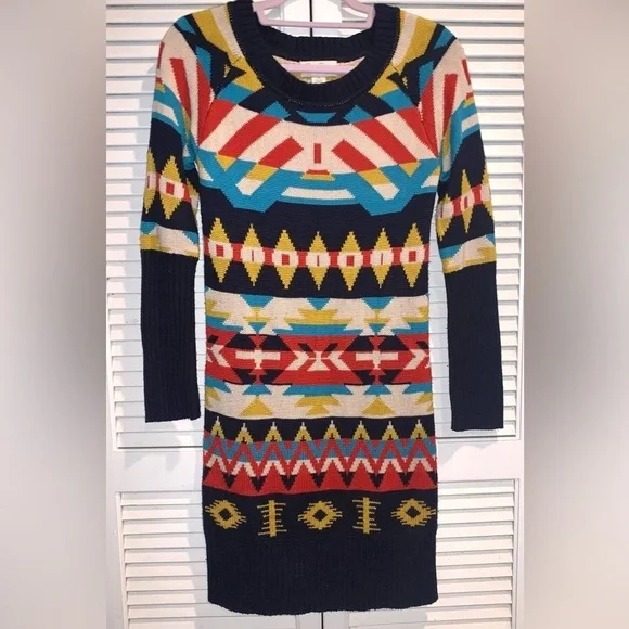 Jessica Simpson Multicolor Geometric Midi Dress XS - Picture 2 of 5